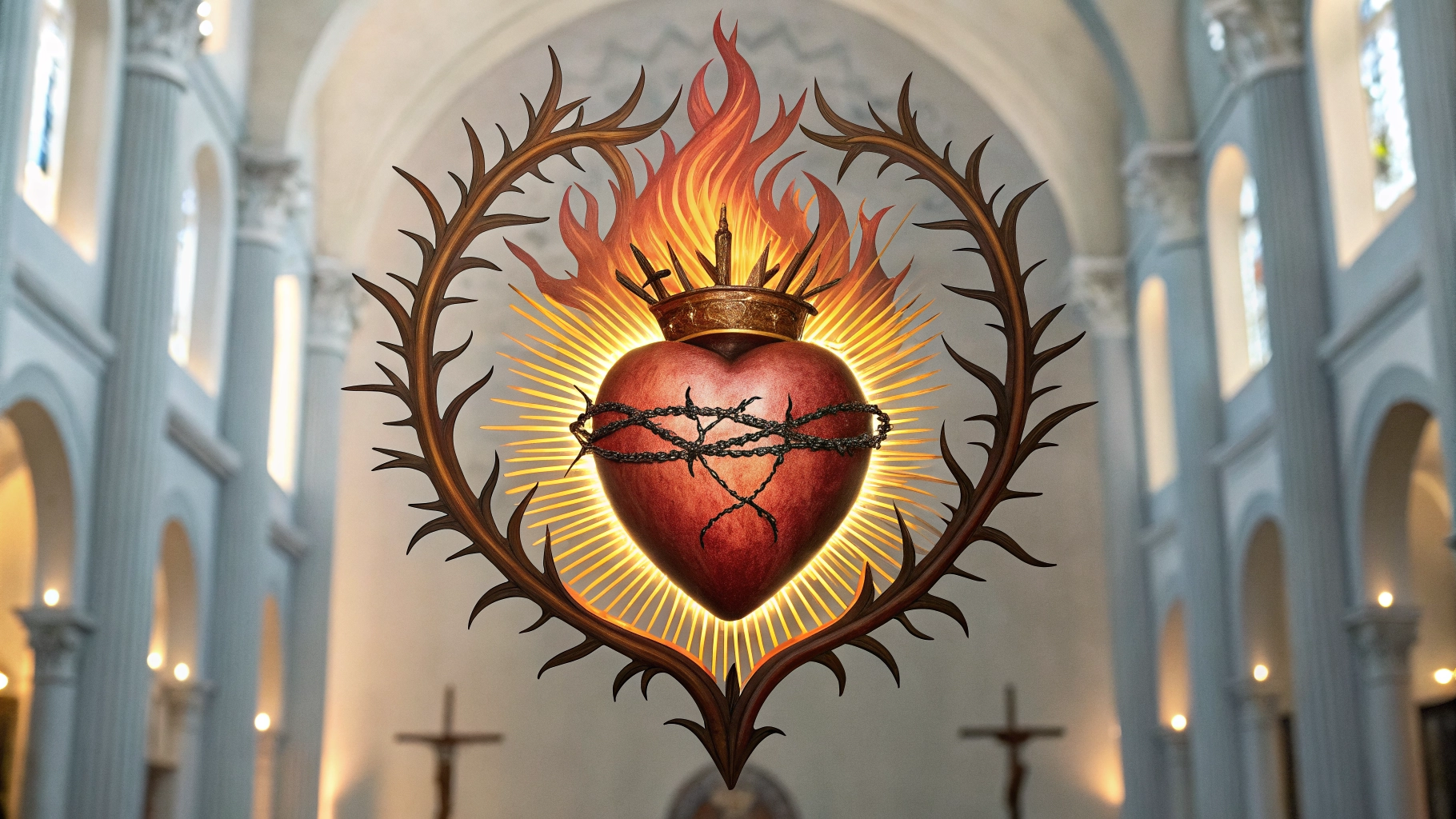 Imagem do Sagrado Coração de Jesus, símbolo do Apostolado da Oração